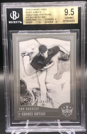 2018 Diamond Kings Shohei Otani Black & White Variation Grey Frame RC/99 BGS 9.5 POP 1