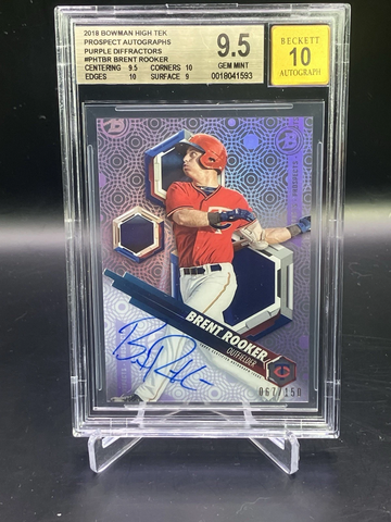 2018 High Tek B. Rooker Autograph Purple Defractor  BGS 9.5 