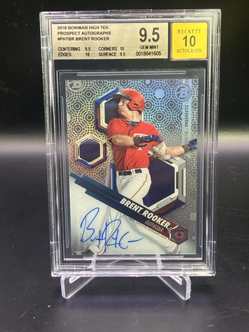 2018 Bowman High Tek Brent Rooker Prospect Autograph BGS 9.5 