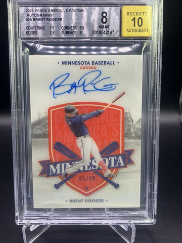 2021 Chronicles Brent Rooker America's Pastime Autographs BGS 8