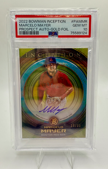 2022 Bowman Inception PSA 10 Marcelo Mayer Gold Prospect Auto /50 