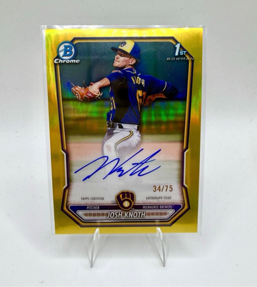 2026 Bowman Josh Knoth Chrome 1st Yellow Auto /75