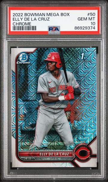 2022 Bowman Chrome 1st Elly De La Cruz PSA 10 Mega Box Mojo #BCP50 Gem Mint RC