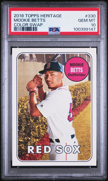 2018 Topps Heritage MOOKIE BETTS Color Swap Variation SSP CASE HIT PSA 10 GEM