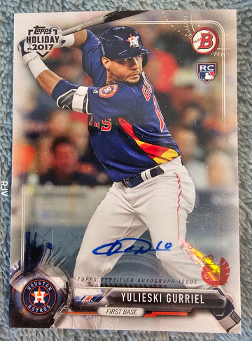 2017 Topps Holiday Bowman TH-YG Y.Gurriel turkey autographed 2/5