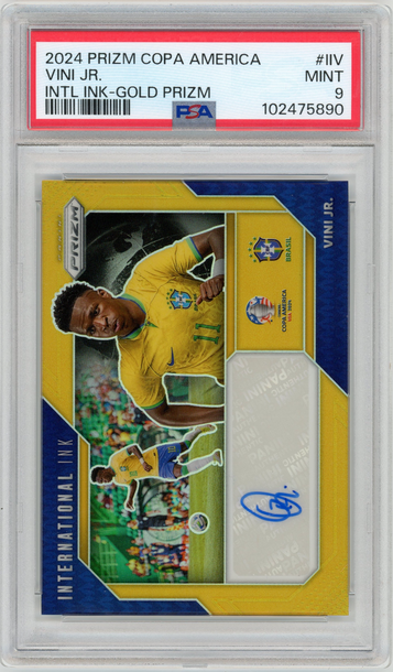 PSA 9 Panini Prizm Copa America Vinicius Jr. International Ink Gold #/10