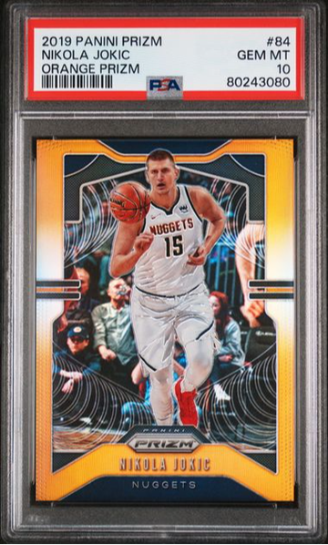 2019 Panini Prizm Nikola Jokic Orange Prizm /49 PSA 10, Pop 5
