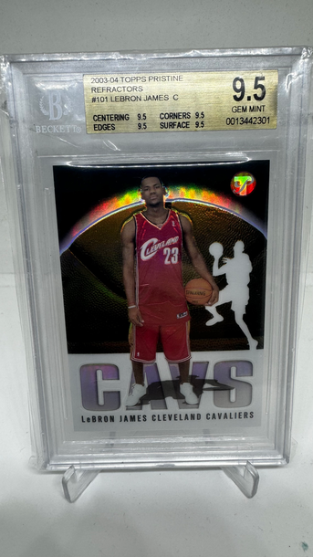 2003 topps pristine Lebron James Refractor BGS 9.5 gem mint