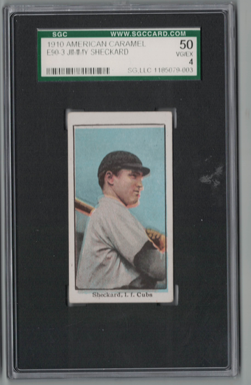 1910 American Caramel E90-3 Jimmy Sheckard SGC 50 VG/EX