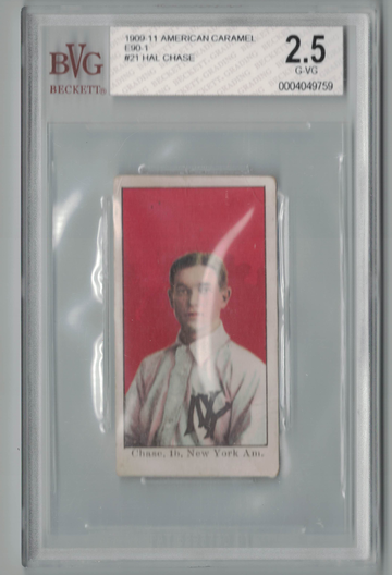 1909 E90-1 American Caramel Hal Chase BVG 2.5 G -VG