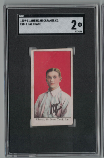 1909-1911 American Caramel E90-1 Hal Chase SGC 2 Good