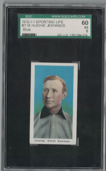 1910 Sporting Life M116 Hughie Jennings SGC 60 Ex Blue Version