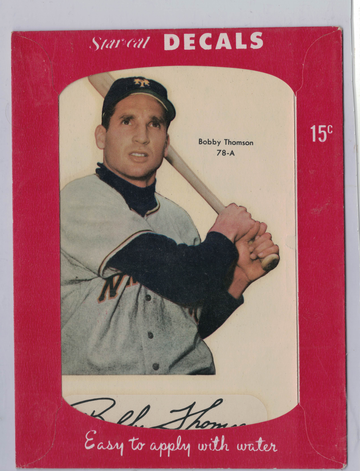 1952 Starcal Decals Bobby Thomson 78 A Ex plus