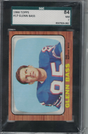 1966 Topps Football #17 Glenn Bass SGC 84 Nr Mt
