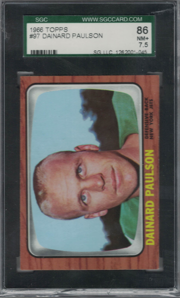 1966 Topps Football #97 Dainard Paulson SGC 86 Nr Mt plus
