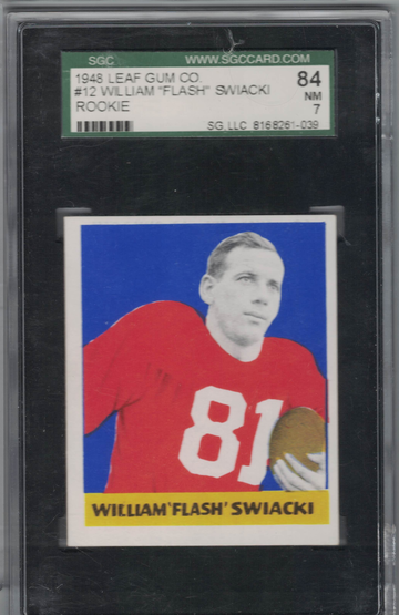 1948 Leaf Gum Co #12 William Flash Swiacki SGC 84 Nr Mt