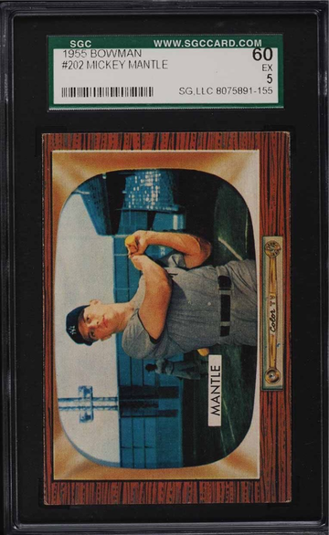 1955 Bowman Mickey Mantle #202  SGC 5 (Ex) 
