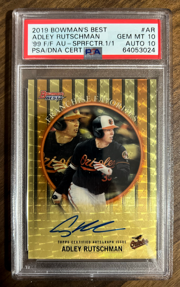 2019 Bowman's Best Adley Rutschman 1999 Franchise Favorites Prospect RC SUPERFRACTOR 1/1 - PSA 10 GEM MINT - Orioles