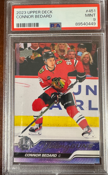 2023 upper deck Connor Bedard PSA 9 451 young guns