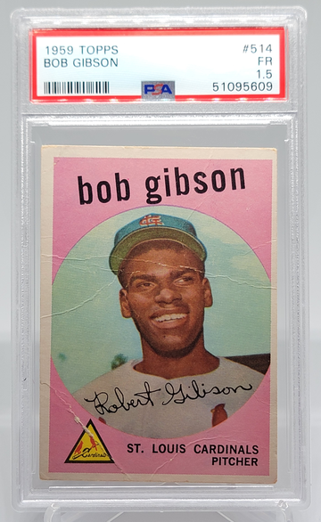 1959 Topps #514 Bob Gibson Rookie Card PSA 1.5 FR