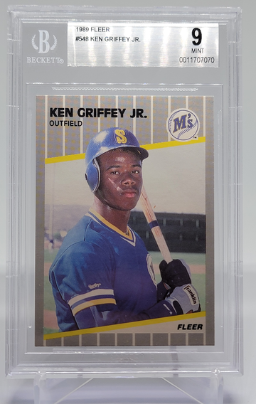 1989 Fleer #548 Ken Griffey Jr. Rookie Card BGS 9 Mint