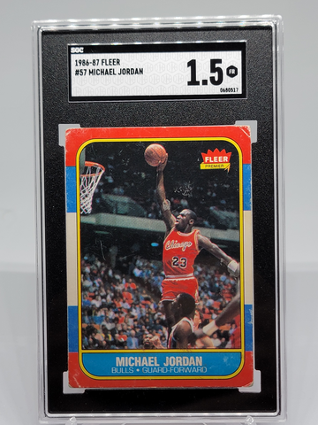 1986-87 Fleer #57 Michael Jordan Rookie Card SGC 1.5 FR