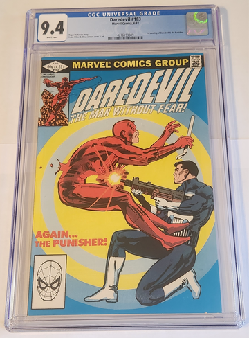 Daredevil #183  CGC 9.4 WP - 1st Punisher Battle - 1982  Key Issue- Frank Miller