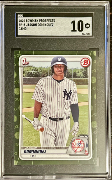 2020 Bowman Prospects Jasson Dominguez Camo Paper SGC 10