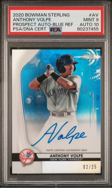 2020 Bowman Sterling Anthony Volpe Auto Blue #/25 PSA 9 PSA 10 Auto