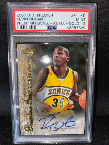 2007 Upper Deck Premier Kevin Durant Premier Impressions Auto Gold PSA 9 POP 1