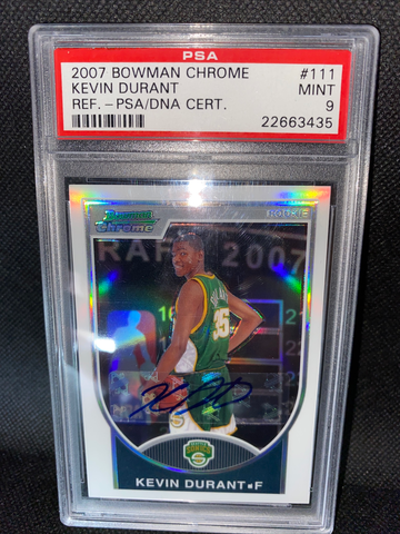 2007 Bowman Chrome Kevin Durant RC Auto PSA 9 POP 1