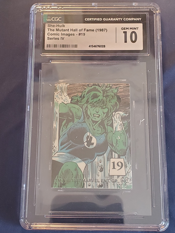 1987 COMIC IMAGES MARVEL HISTORY OF THE X-MEN STICKER SHE-HULK #19 CGC 10 GEM