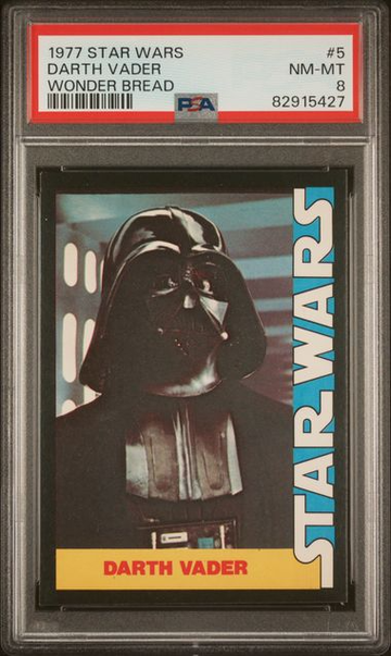 1977 TOPPS STAR WARS WONDER BREAD DARTH VADER #5 PSA 8