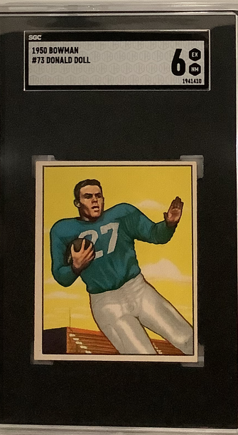 1950 Bowman Football #73 Don Doll SGC 6