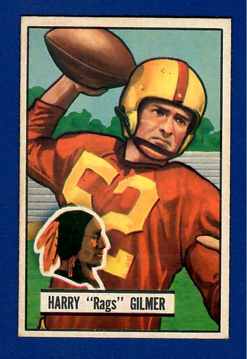 1951 Bowman Football #72 Harry Gilmer Washington Redskins