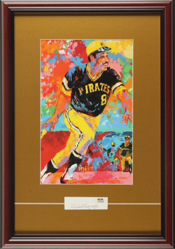 LeRoy Neiman Willie Stargell Pirates Framed Art 14x20 + PSA/DNA Cut Auto