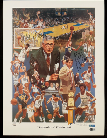 Kareem Abdul-Jabbar Bill Walton Autograph UCLA Legends Westwood Lith BAS 111/400