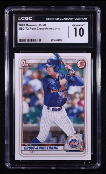 2020 Bowman Draft #BD-72 Pete Crow-Armstrong CGC Gem Mint 10