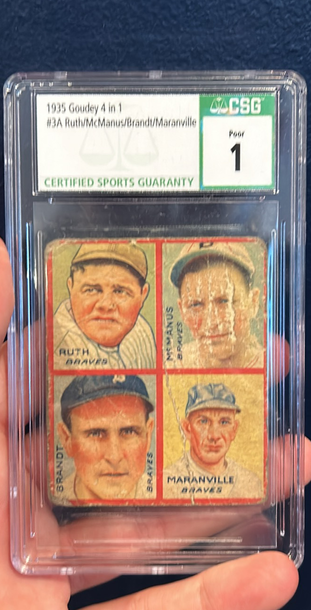 1935 Goudey Ruth 4 in 1 CSG 1