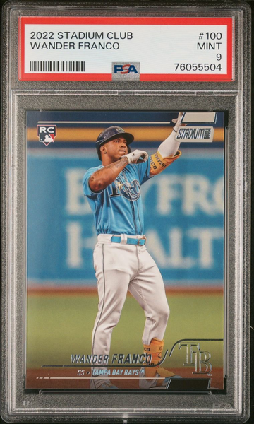2022 Topps Stadium Club #100 WANDER FRANCO RC PSA 9 MINT Tampa Bay Rays