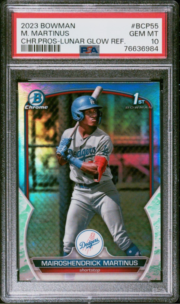 2023 Bowman Chrome Mairoshendrick Martinus Lunar Glow Refractor PSA 10 Gem Mint