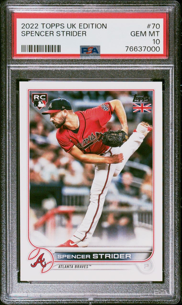2022 Topps UK Edition Spencer Strider Rookie RC #70 Gem Mint PSA 10 Braves