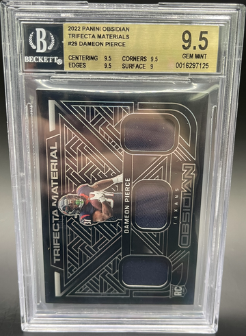 2022 Panini Obsidian Dameon Pierce Trifecta Materials /125 BGS 9.5