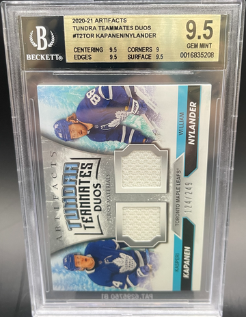 2020-2021 Artifacts Kasperi Kapanen/William Nylander Tundra Teammates Duos /249 BGS 9.5