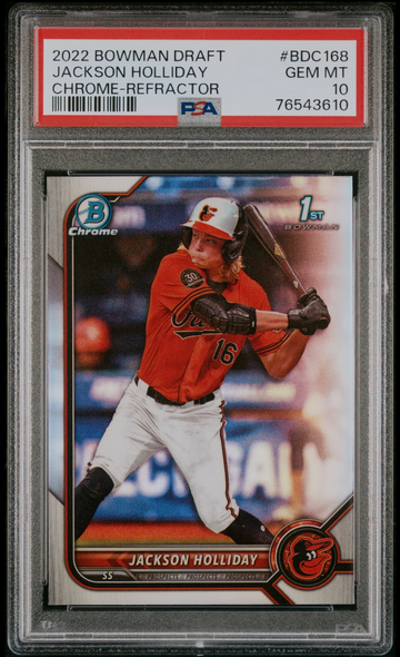 2022 Bowman Draft #BDC168 Jackson Holliday Refractor PSA 10