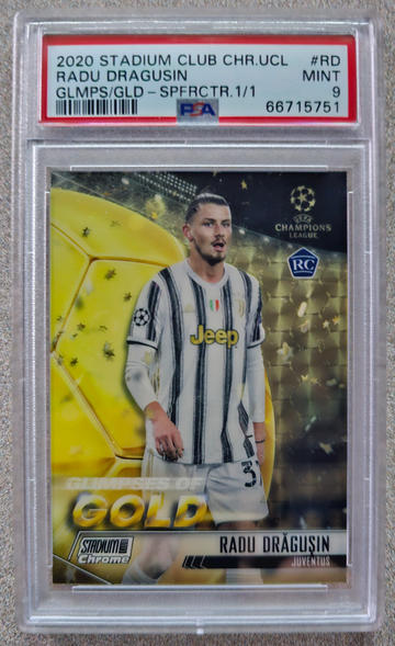 2020 Stadium Club Chrome UCL #RD Radu Dragusin Glimpses of Gold Superfractor 1/1