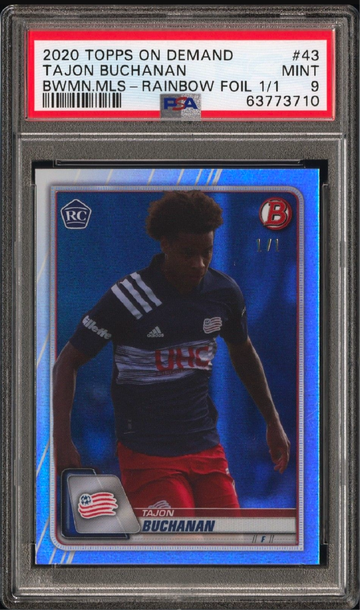 2020 Topps On Demand Bowman MLS Tajon Buchanan #43 Rainbow Foil 1/1 PSA 9