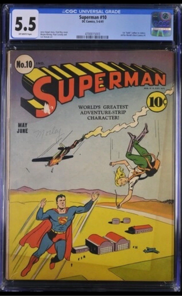 Superman No.10 May June 1941 D.C. Comics CGC Universal 5.5