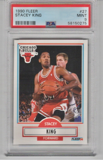 1990 Fleer Stacey King #27 error. PSA 9 MINT
