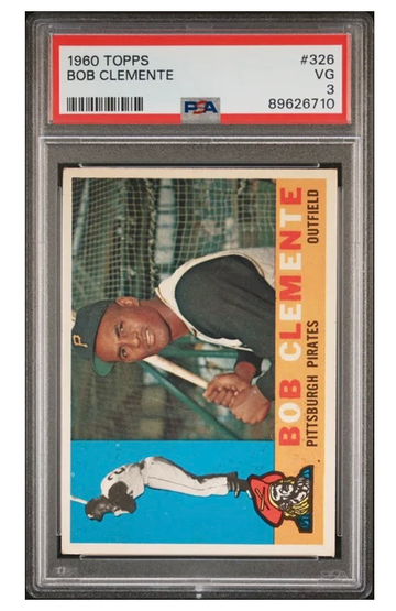 1960 Topps Roberto Clemente card #326 PSA 3. 